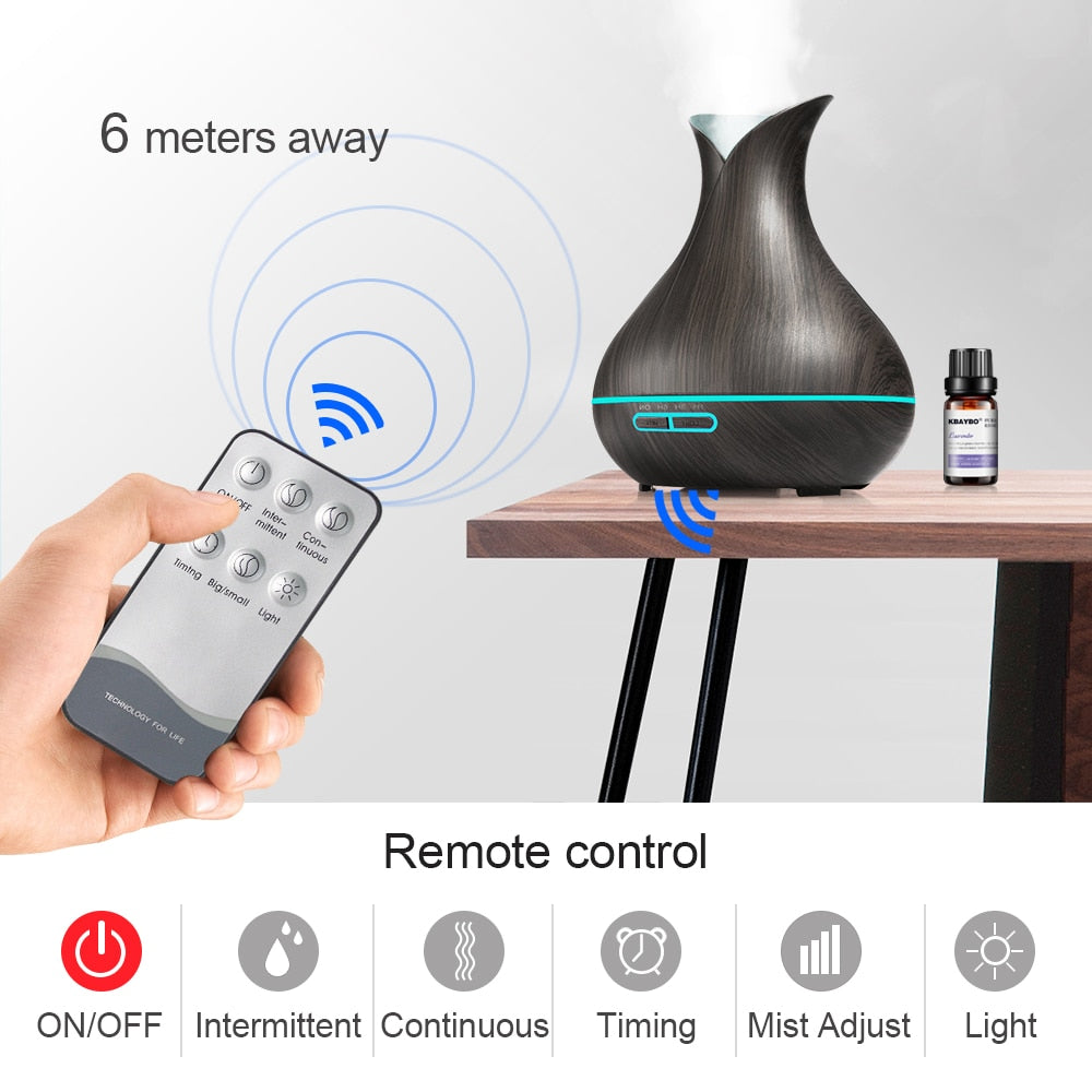 Essential Oil Diffuser with Wood Grain